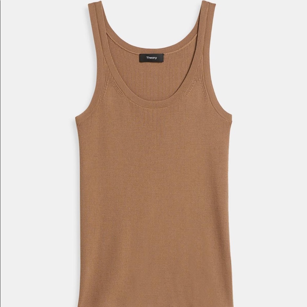 THEORY Regal Wool Basic Tank in Beige Canvas Sz Large (L)